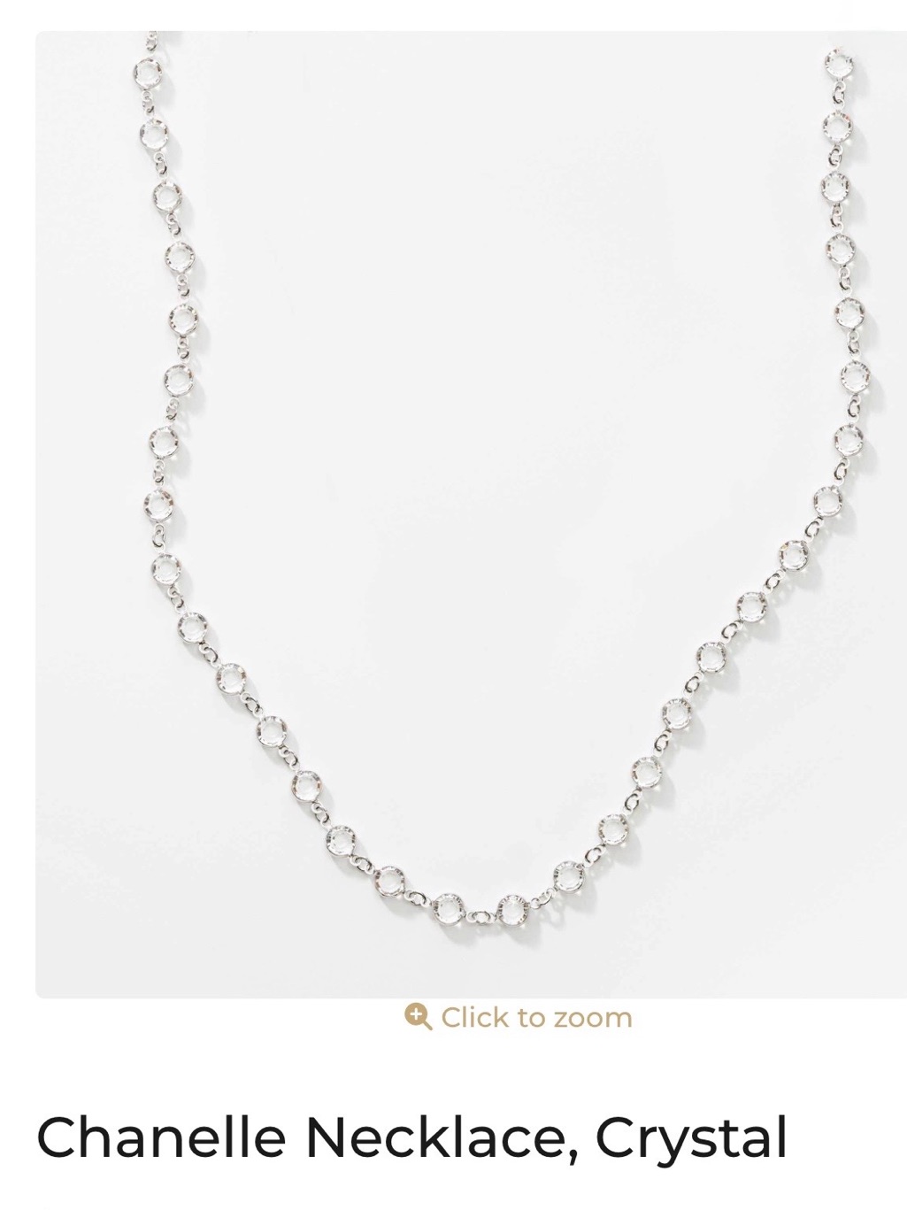 Touchstone Crystal Chanelle Clear Crystal Necklace  ClearSilver Nib